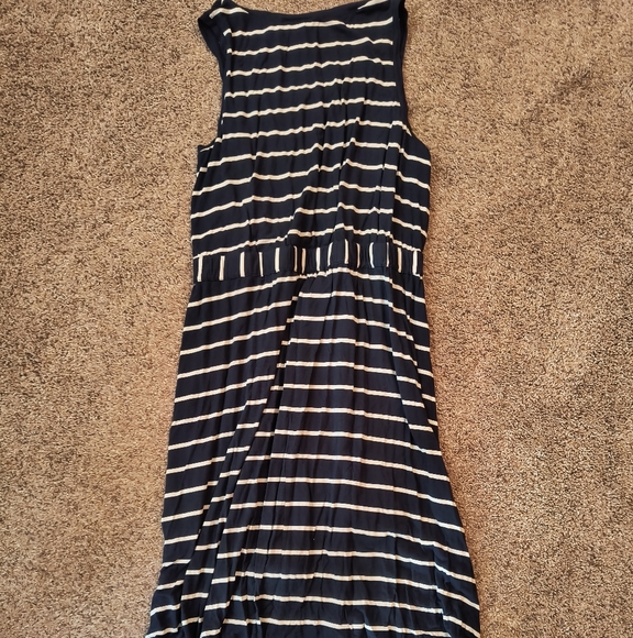 GAP Blue and White/Cream Striped Cotton Midi Dress In XL - Picture 4 of 5